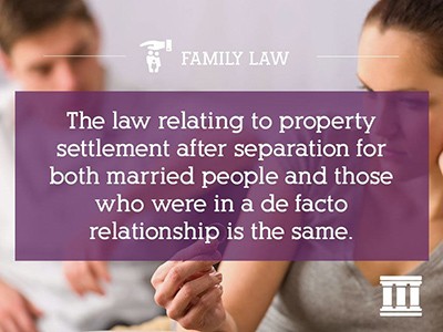 property settlement marriage separation