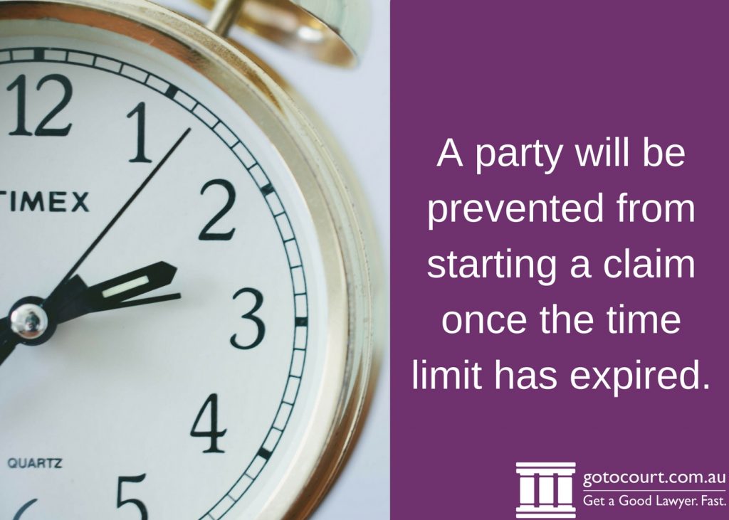 Time limits: A party will be prevented from starting a claim once the time limit has expired