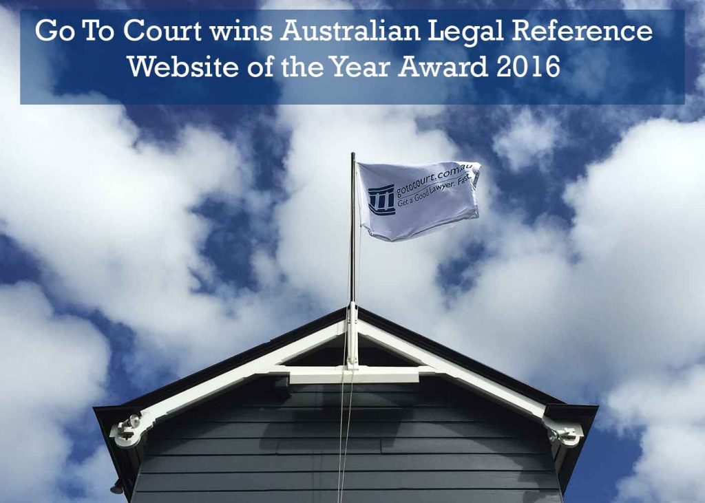 Go To Court Lawyers has won the 2016 GLE Australian Legal Website Award