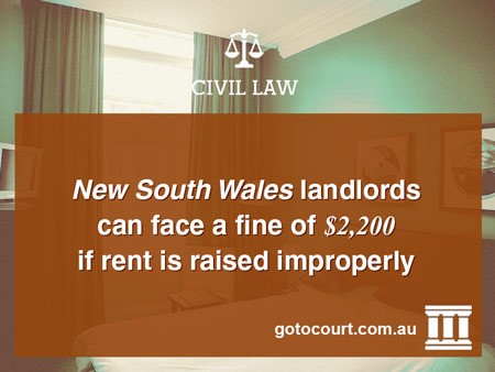 NSW landlords can face a fine of $2,200 if rent is raised improperly