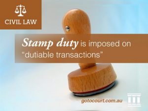 Stamp duty is imposed on “dutiable transactions”